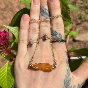Tangerine quartz interchangeable necklace